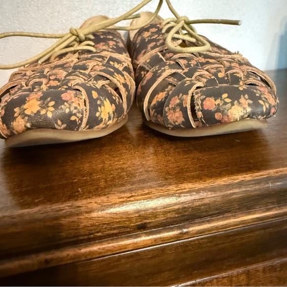 Latigo Floral Jingle Brown Lace-Up Leather Women's Shoes Size 8 - Picture 9 of 16